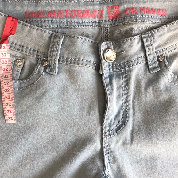 Lt.Blue Women’s Jeans Stretch Skinny fit BH Brand special application design - Picture 6 of 11